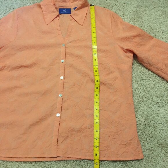Vintage JH Collectibles Coral & Mother of Pearl Button Up Dress Shirt - Picture 15 of 16